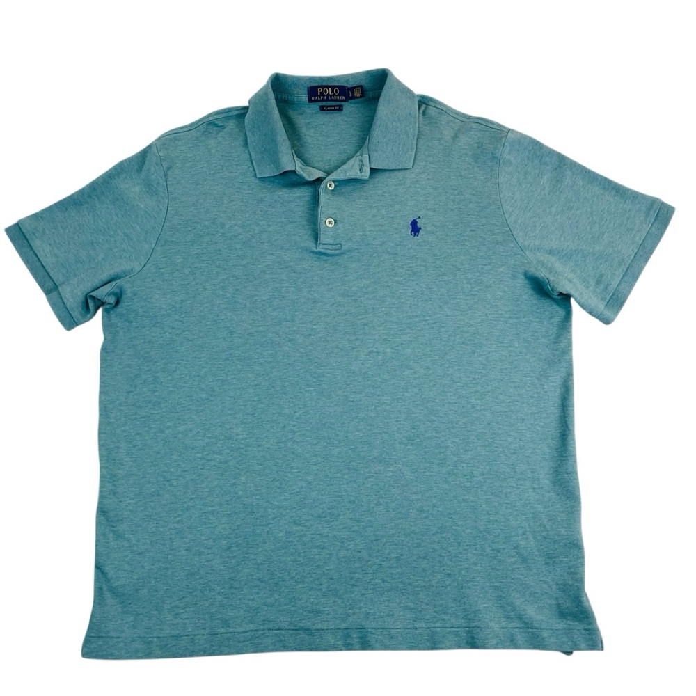 Polo Ralph Lauren Polo Shirt Mens L Blue Short Sleeve Pony Logo Classic FIt